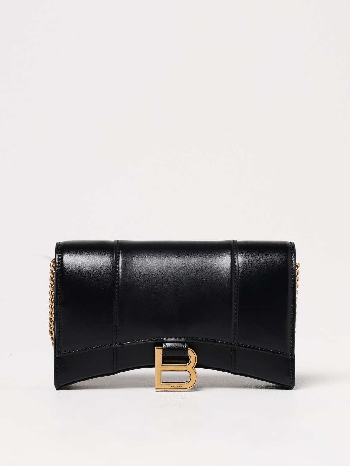 【訳アリ】BALENCIAGA HOURGLASS チェーン ミニバッグ 656050 Balenciaga Smoke Grey Rhinestone Hourglass Wallet On Chain