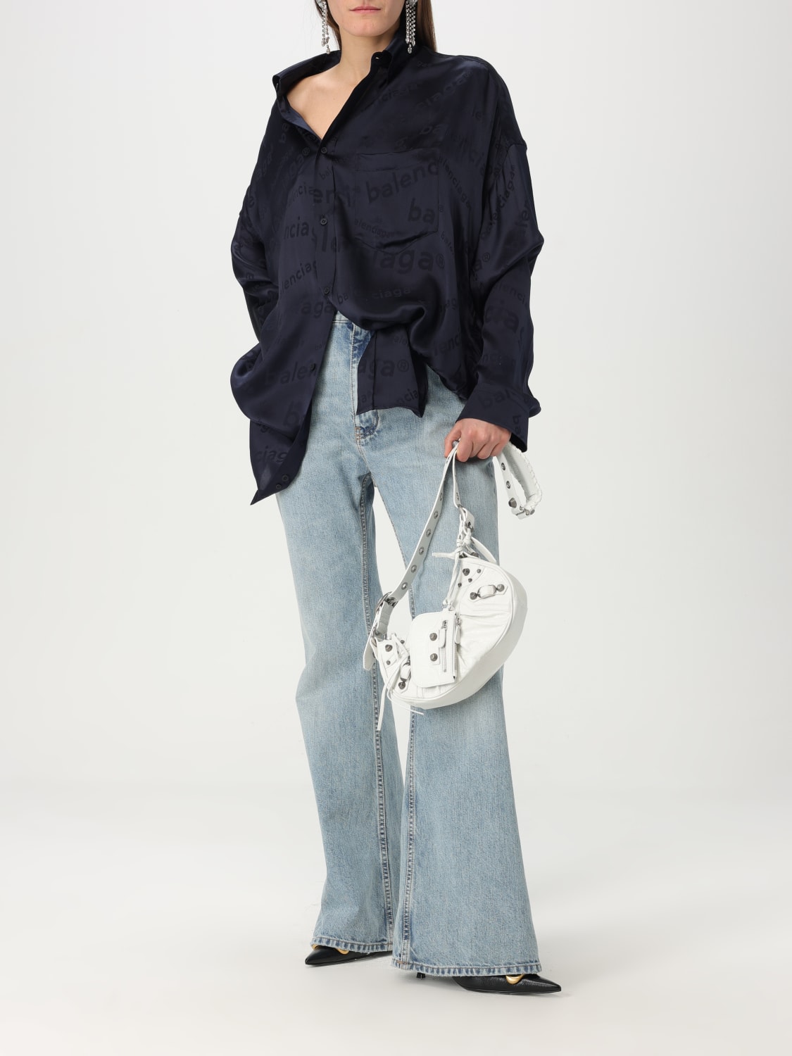 BALENCIAGA シャツ: シャツ レディース Balenciaga, ブルー - Img 2