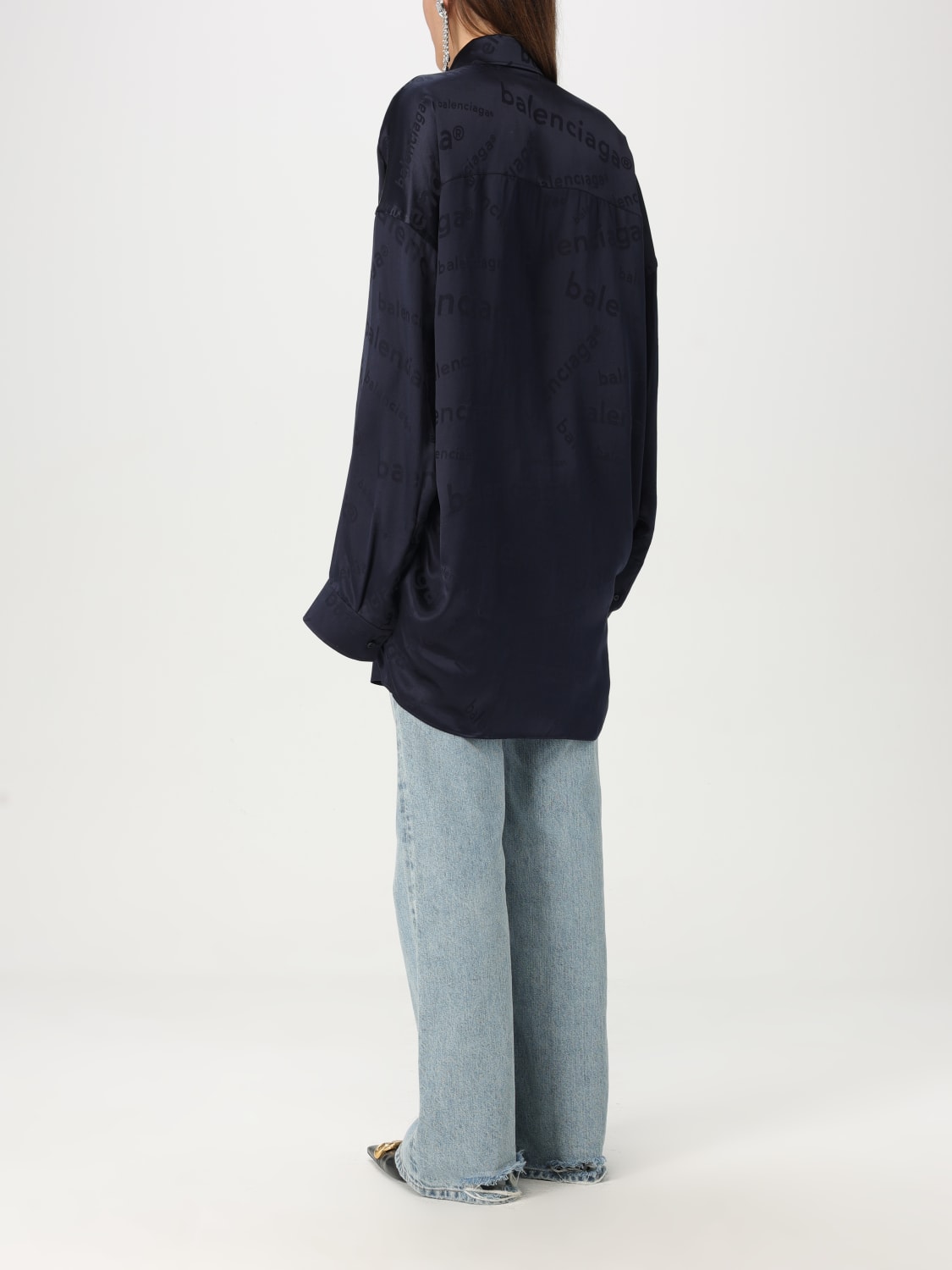 BALENCIAGA シャツ: シャツ レディース Balenciaga, ブルー - Img 3