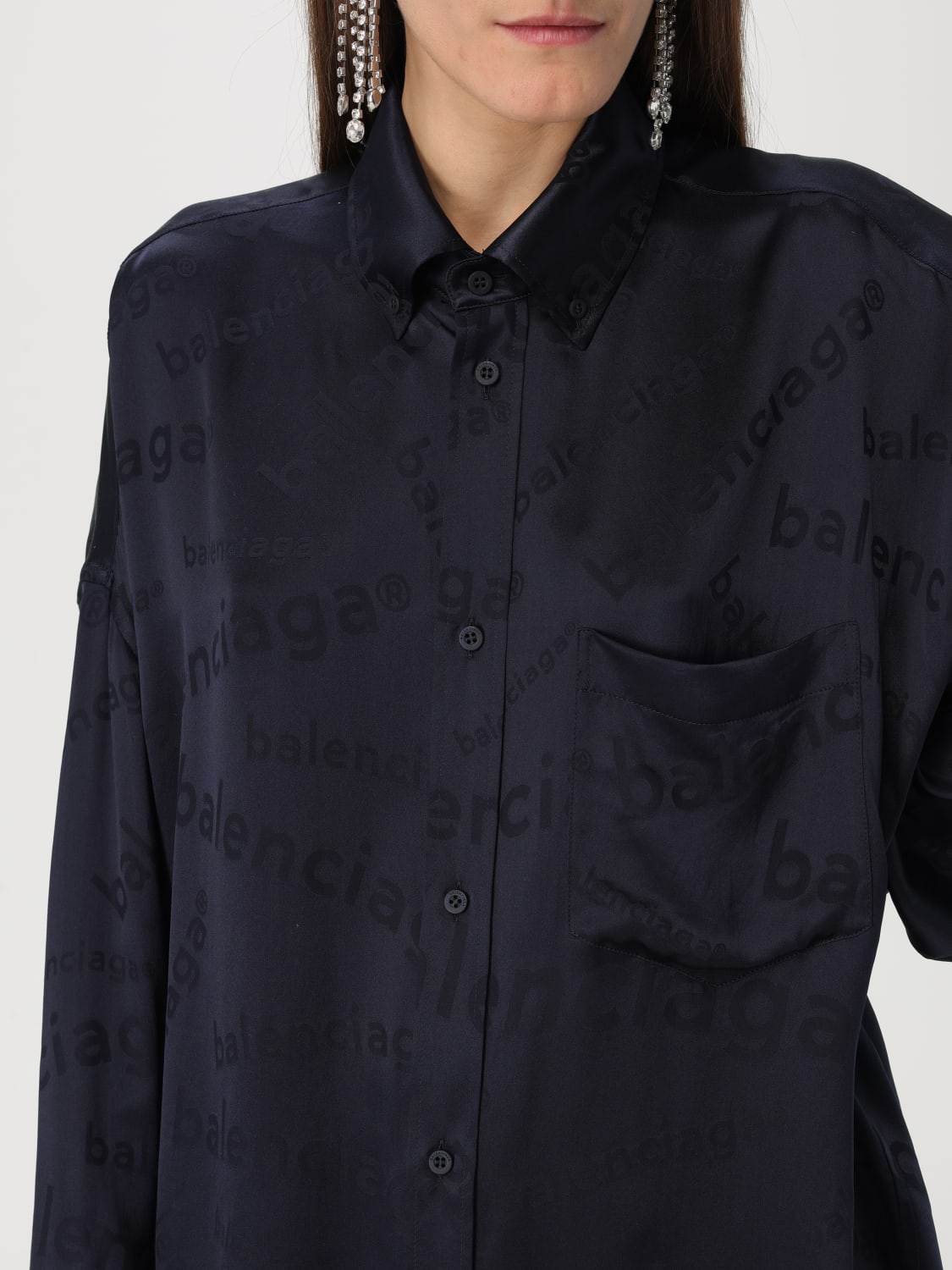 BALENCIAGA シャツ: シャツ レディース Balenciaga, ブルー - Img 5