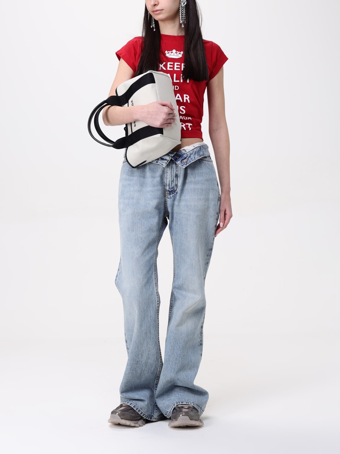 BALENCIAGA: T-shirt woman - Red | Balenciaga t-shirt