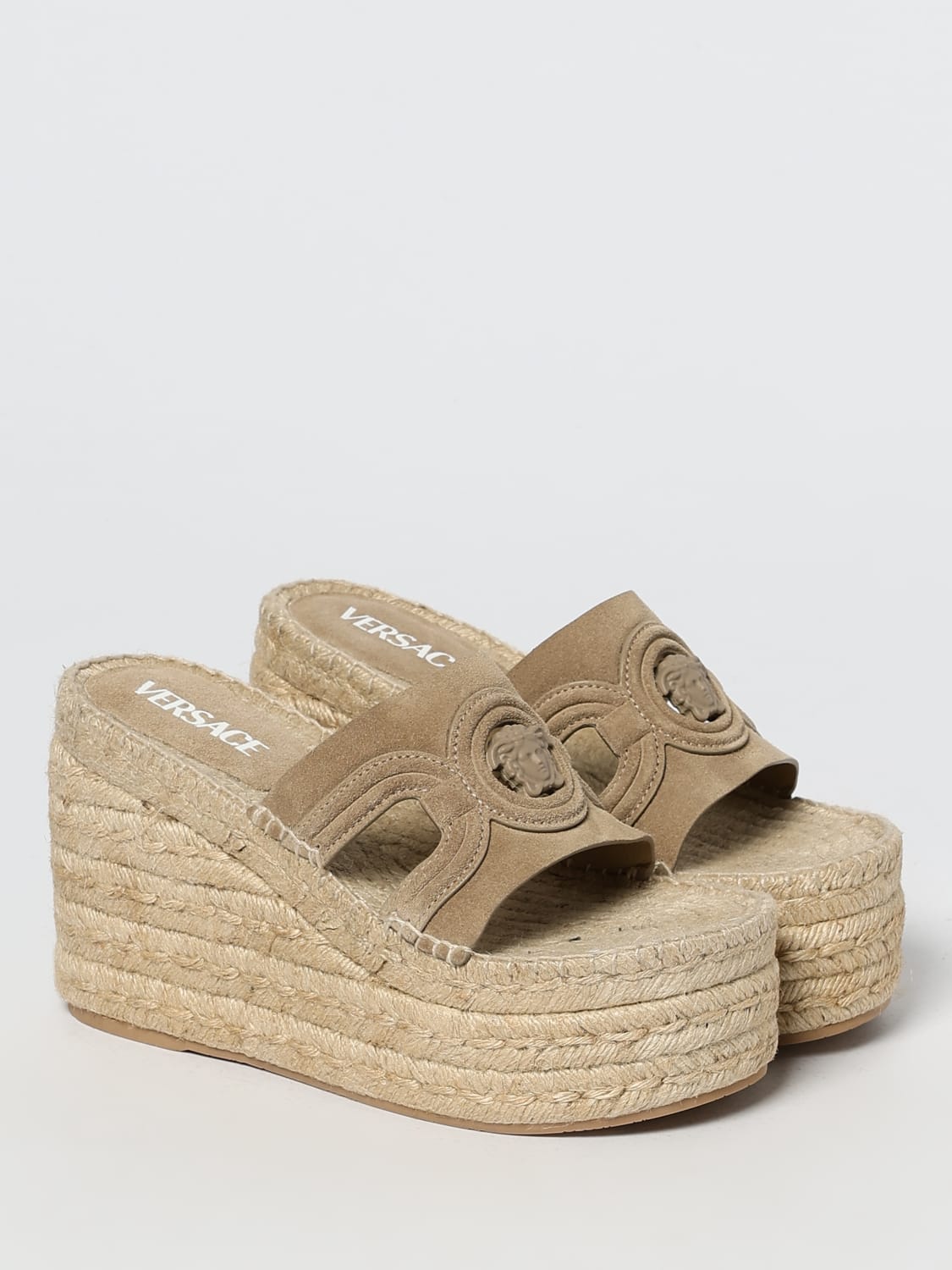 【関税＆送料込み】Versace Beige Wedges With Adjustable Buc Versace Wedge Sandals | Women's Shoes | Vitkac