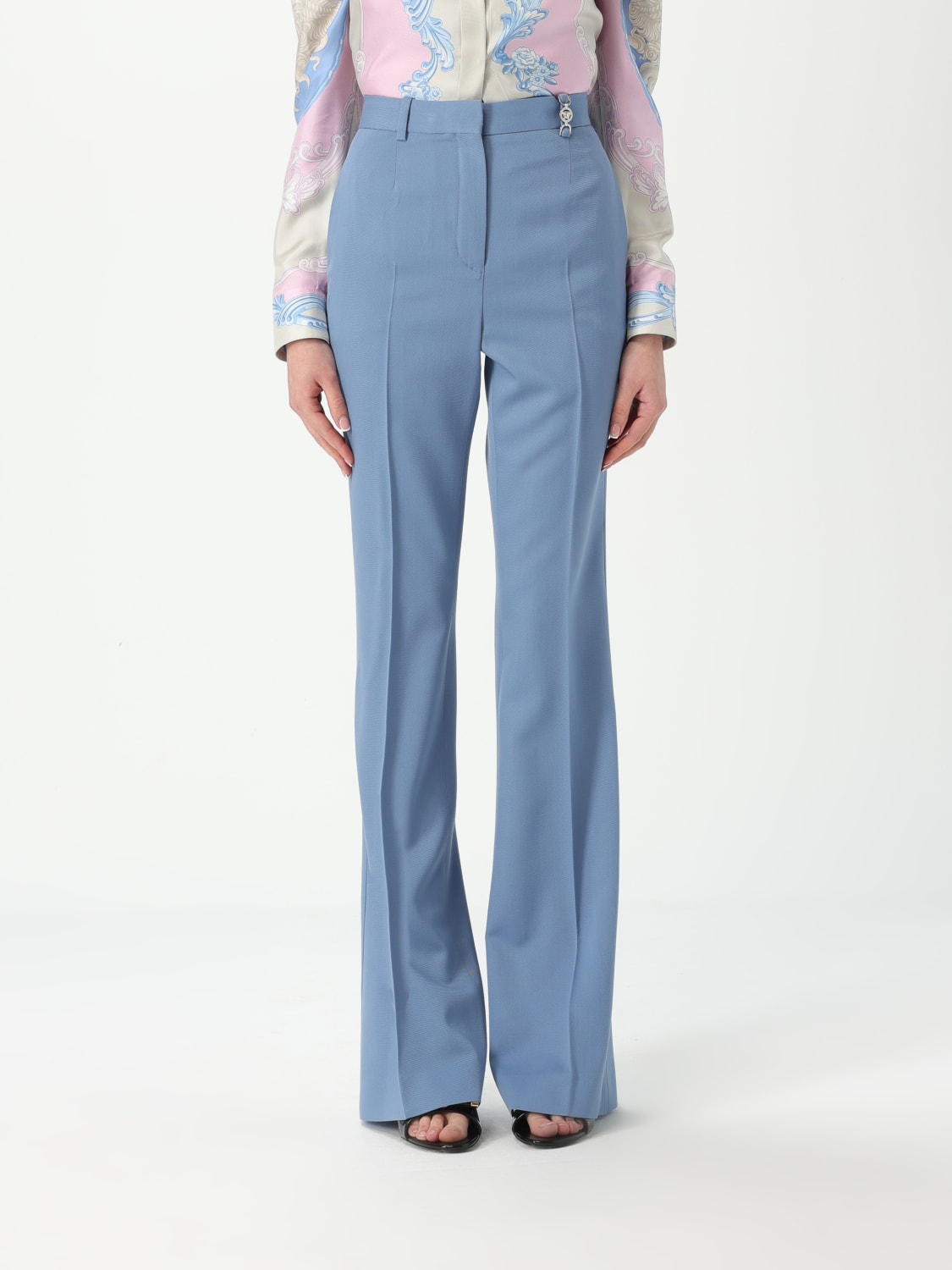パンツ VERSACE Woman Pants Blue 10131581A12595 1VF00 VERSACE: Pants woman - Blue | Versace pants 10131581A12595