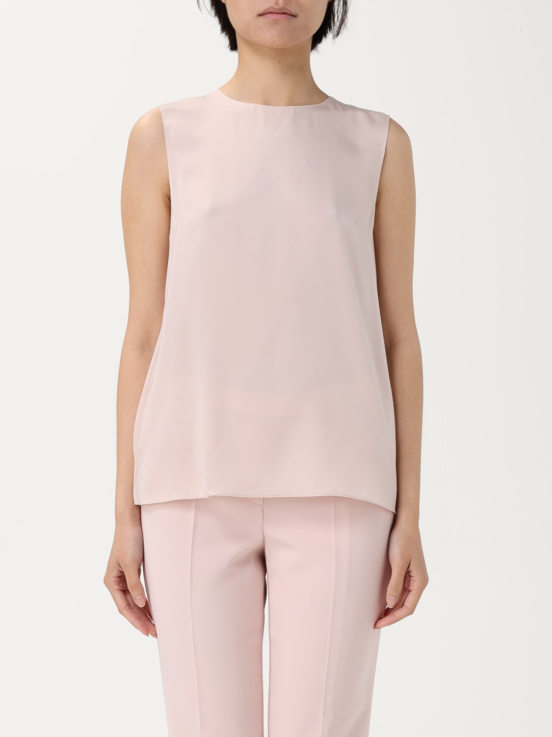 THEORY TOP E BLUSE: Top classico Theory in seta , Rosa - Img 1