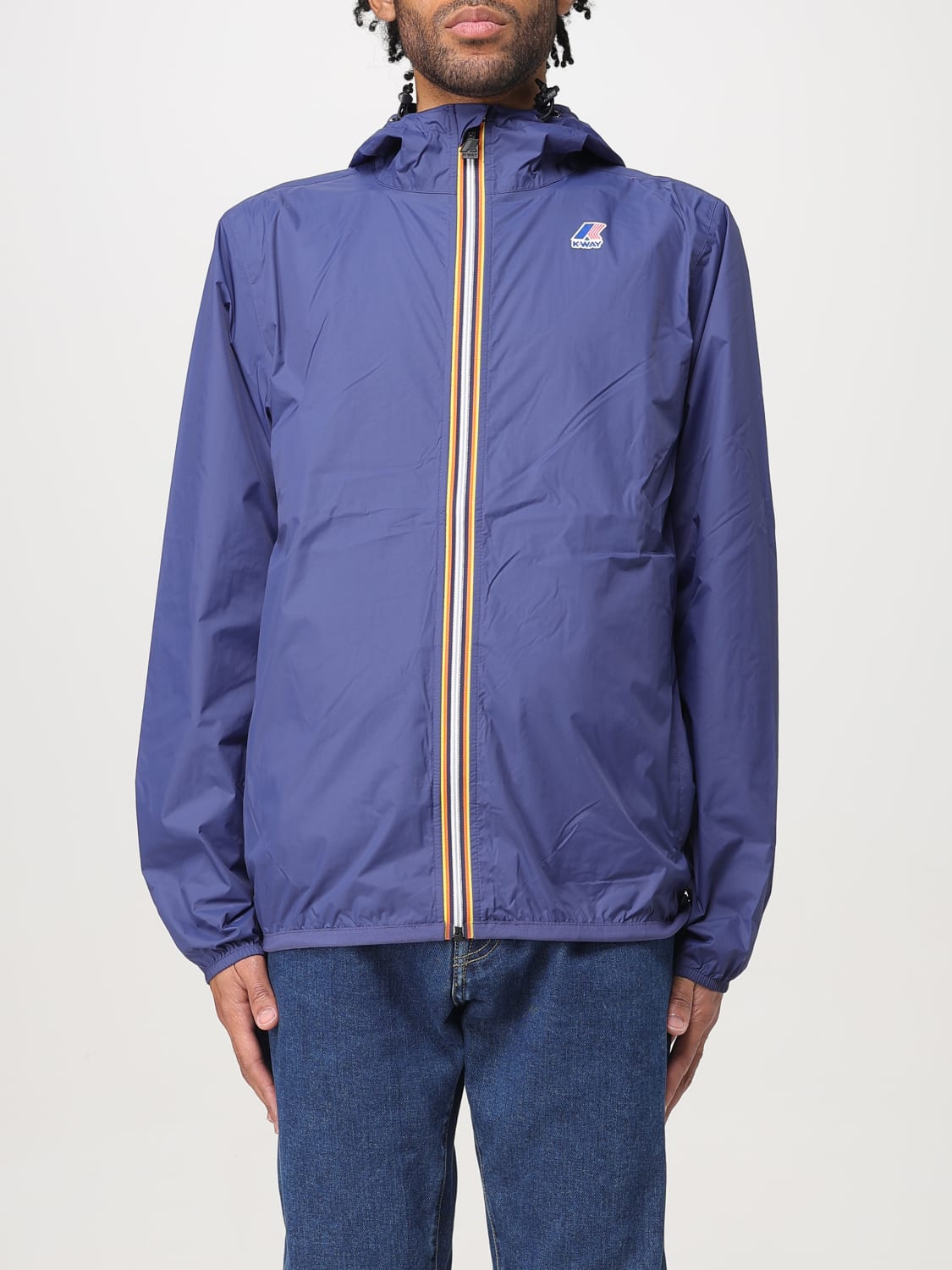 K-WAY GIACCA: Giubbotto con cappuccio K-Way in nylon , Denim - Img 1