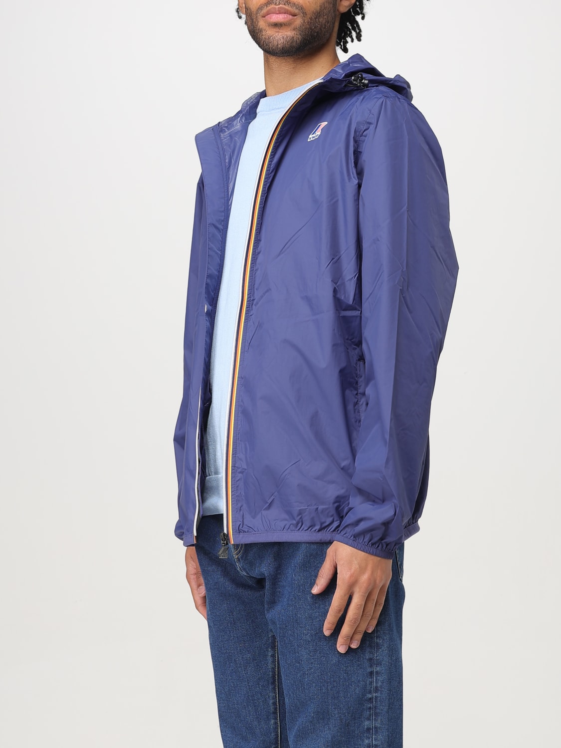 K-WAY GIACCA: Giubbotto con cappuccio K-Way in nylon , Denim - Img 3