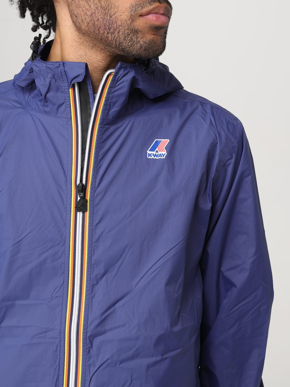 K-WAY GIACCA: Giubbotto con cappuccio K-Way in nylon , Denim - Img 4