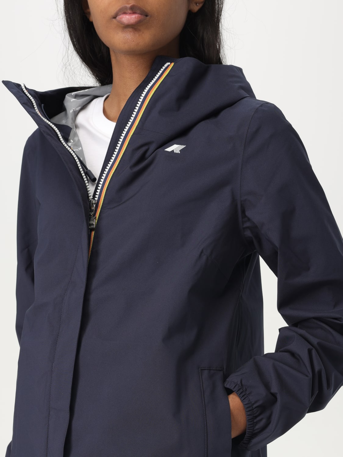 コート K WAY Women Coats K31382W K89 Blue K-WAY: Jacket woman - Blue | K-Way jacket K31382W online at