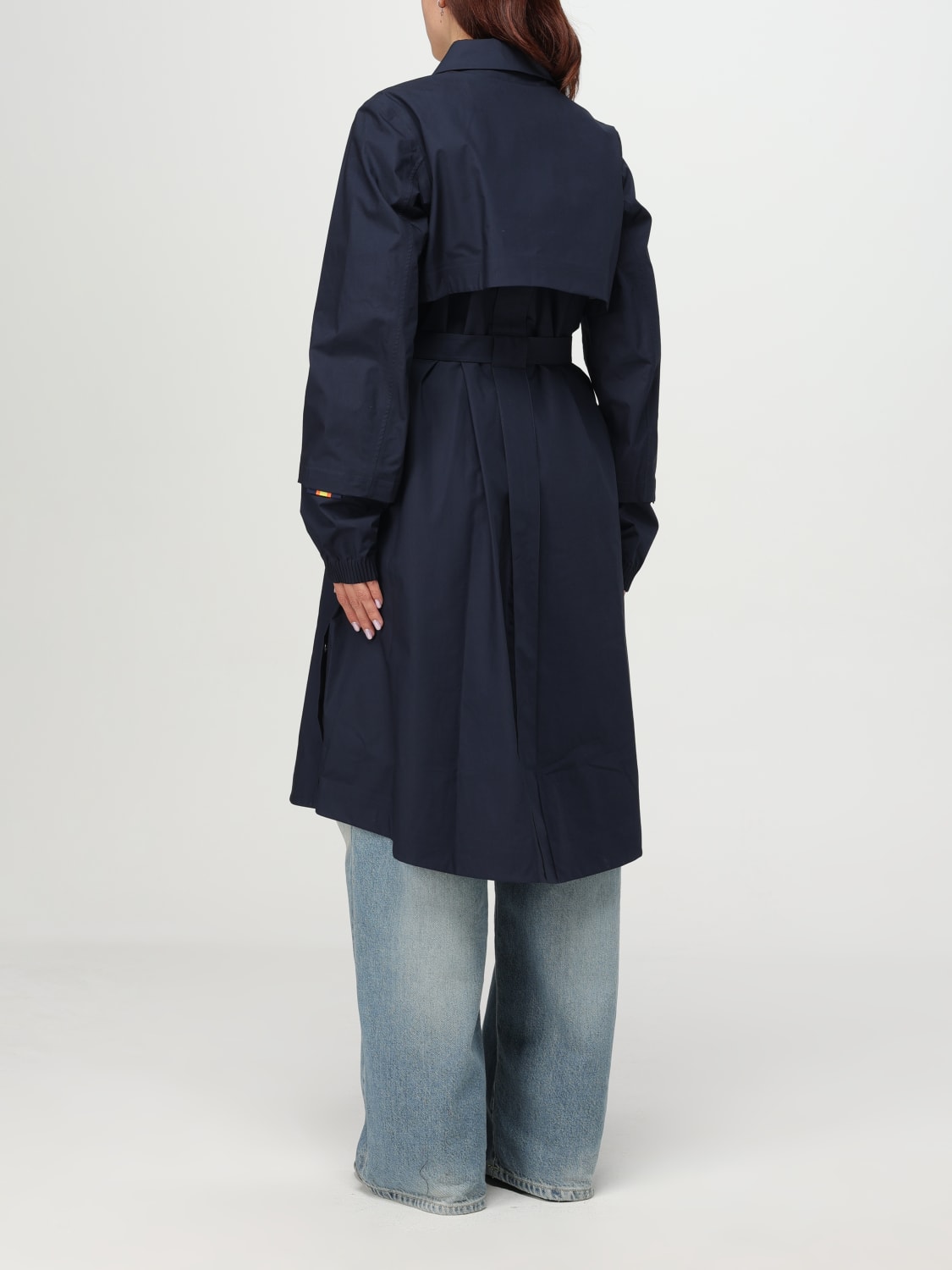 ジャケット K-WAY Woman Jacket Blue K7132RW B1A K-WAY: technical fabric trench coat - Blue | K-Way jacket