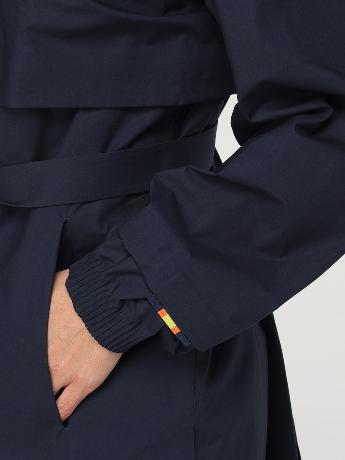 K-WAY: technical fabric trench coat - Blue | K-Way jacket