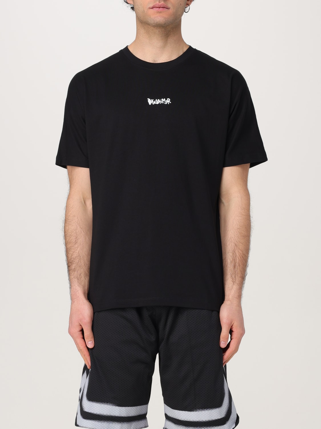 DISCLAIMER T-SHIRT: T-shirt in cotone con stampa logo Disclaimer, Nero 1 - Img 1