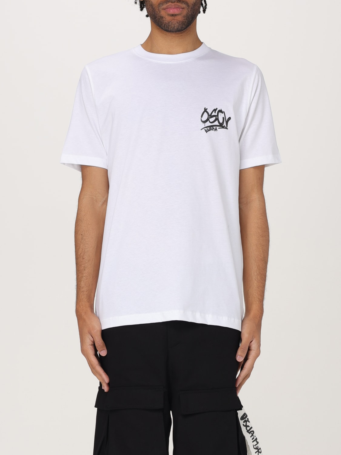 DISCLAIMER T-SHIRT: T-shirt in cotone con logo Sacai, Bianco - Img 1