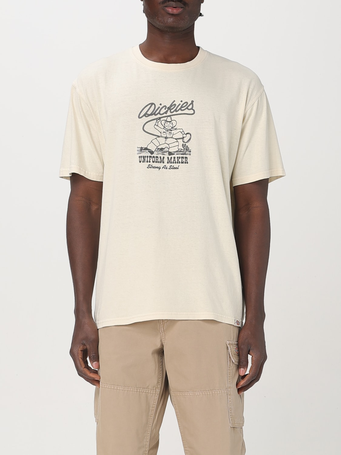 Tシャツ・カットソー DICKIES Men T-shirt Yellow Cream DK0A4Z8Y F901 DICKIES: T-shirt men - Yellow Cream | Dickies t-shirt