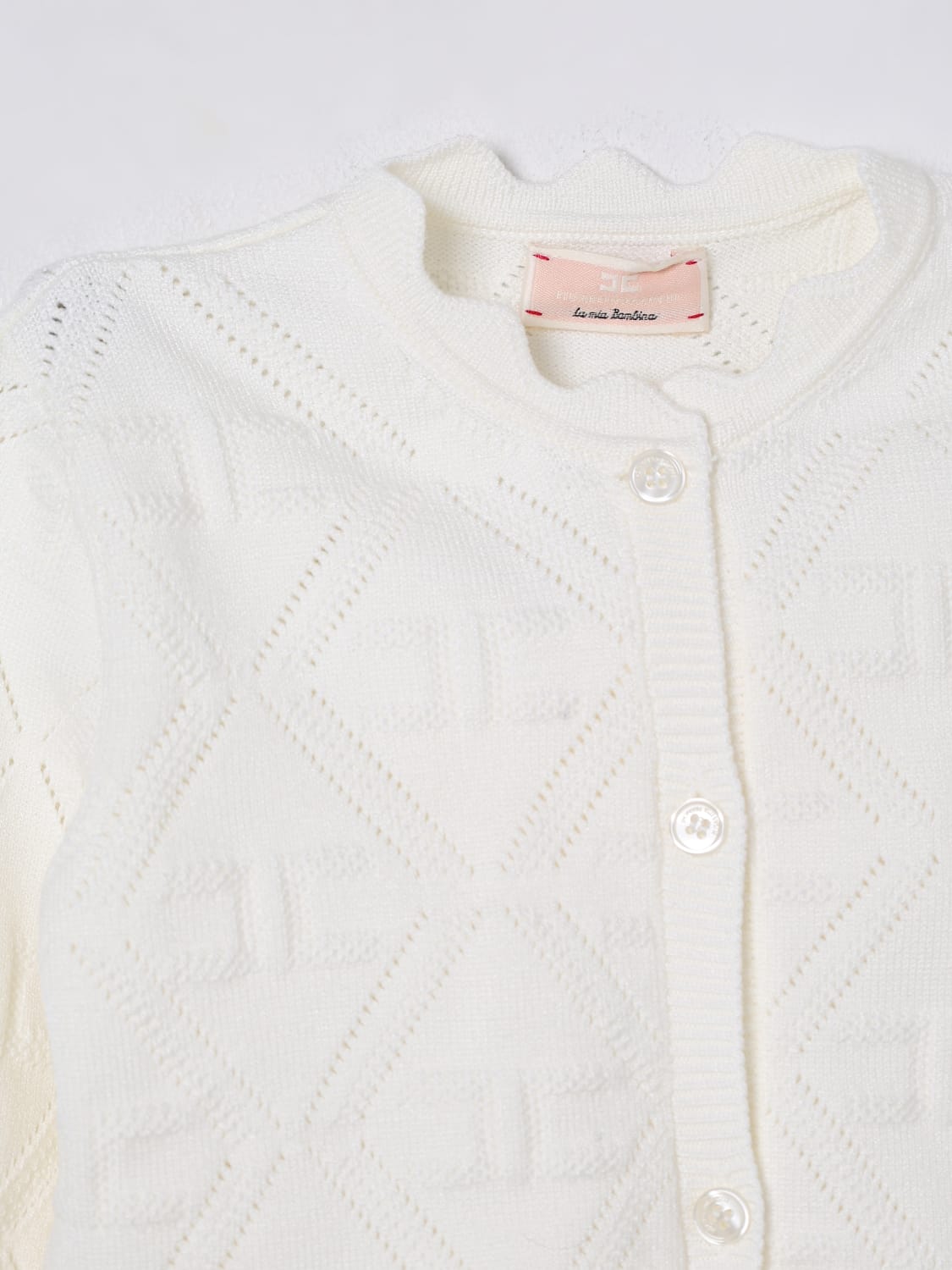 ELISABETTA FRANCHI LA MIA BAMBINA 毛衣: 毛衣 儿童 Elisabetta Franchi La Mia Bambina, 奶油黄 - Img 3