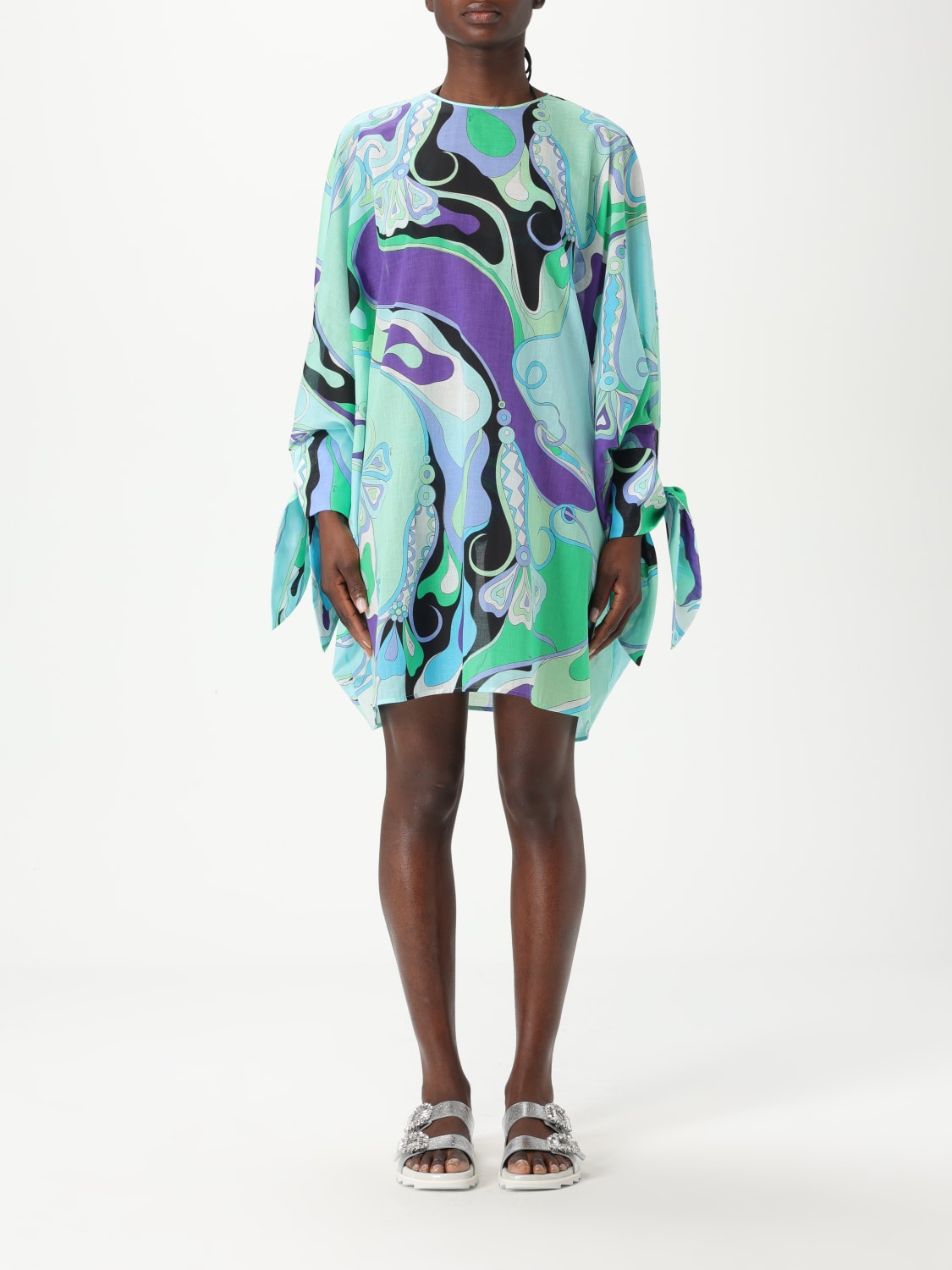 ワンピース DAILY PAPER Woman Dress Green 2412033 CHIMERA GREEN DAILY PAPER Vestito Erib Dress - 2412033-GREEN - LJC PLUS