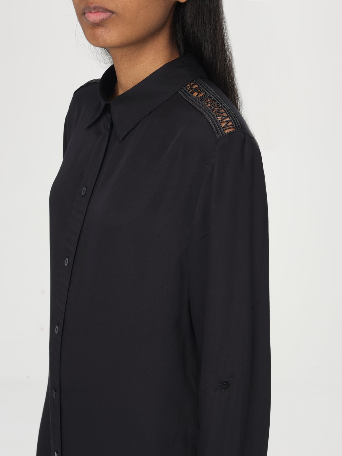 EMPORIO ARMANI SWIMWEAR SHIRT: Shirt woman Emporio Armani Swimwear, Black - Img 3