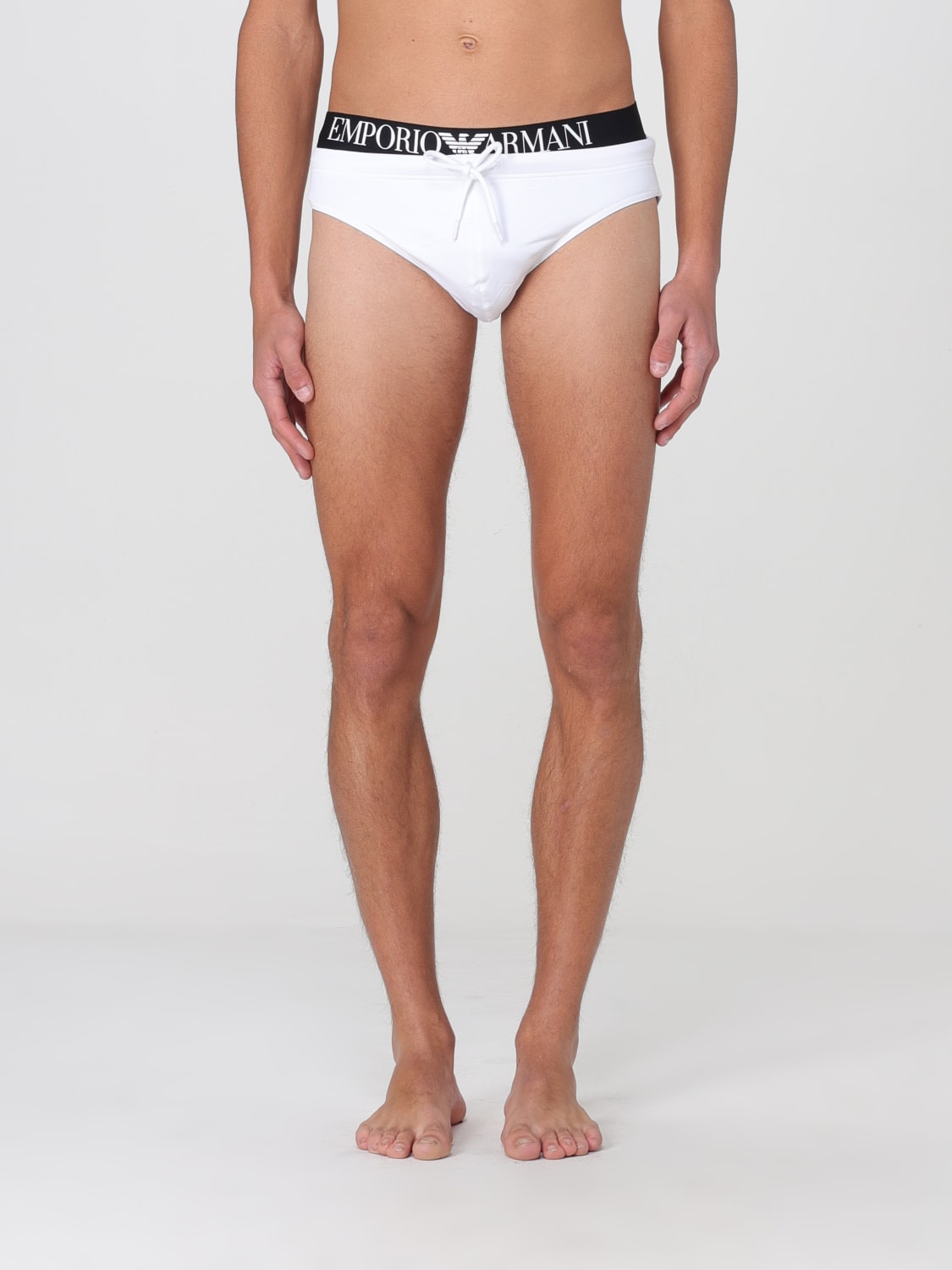 EMPORIO ARMANI SWIMWEAR COSTUME: Costume a slip EA7 Swimwear in poliestere, Bianco - Img 1
