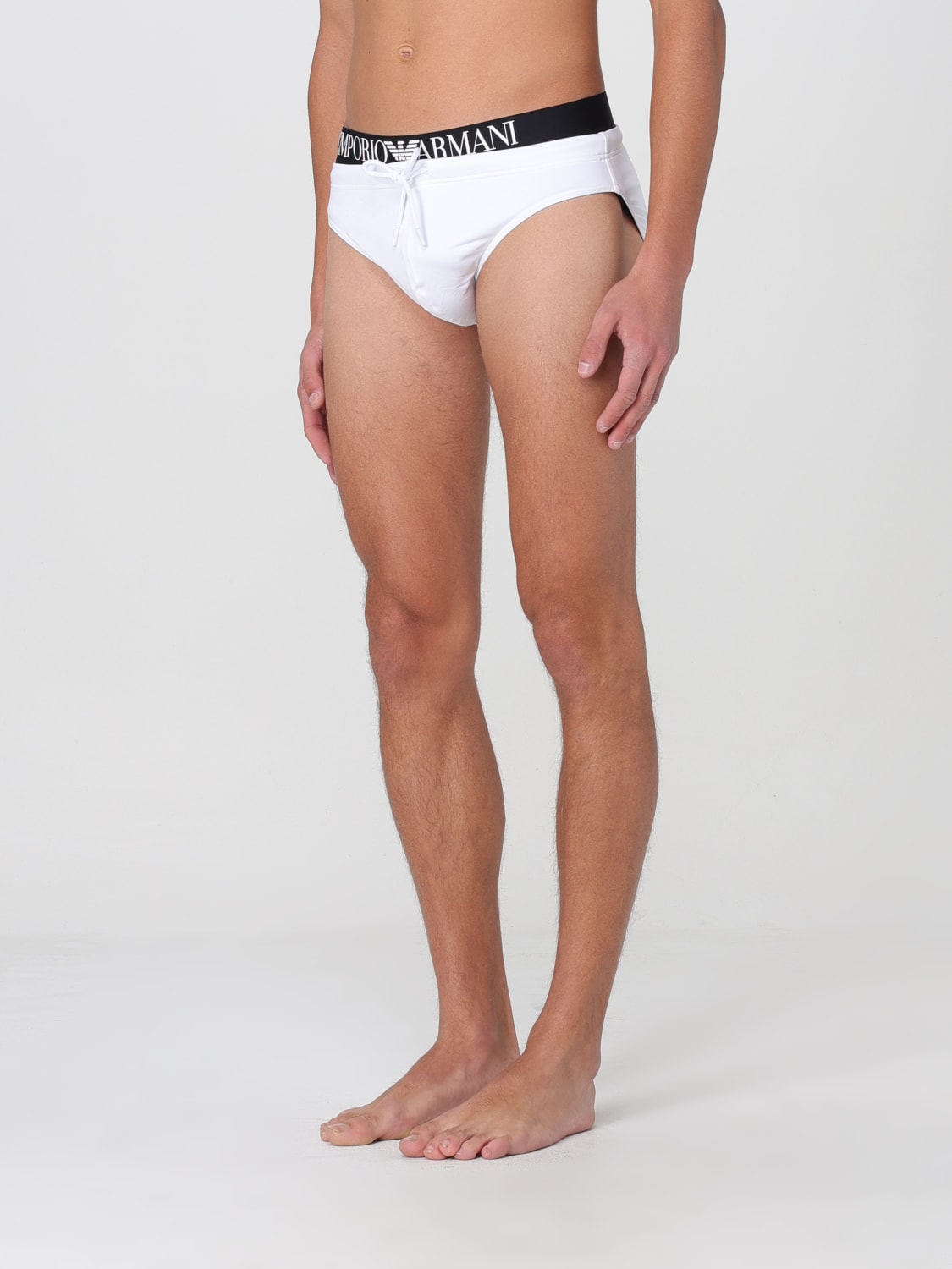 EMPORIO ARMANI SWIMWEAR COSTUME: Costume a slip EA7 Swimwear in poliestere, Bianco - Img 3