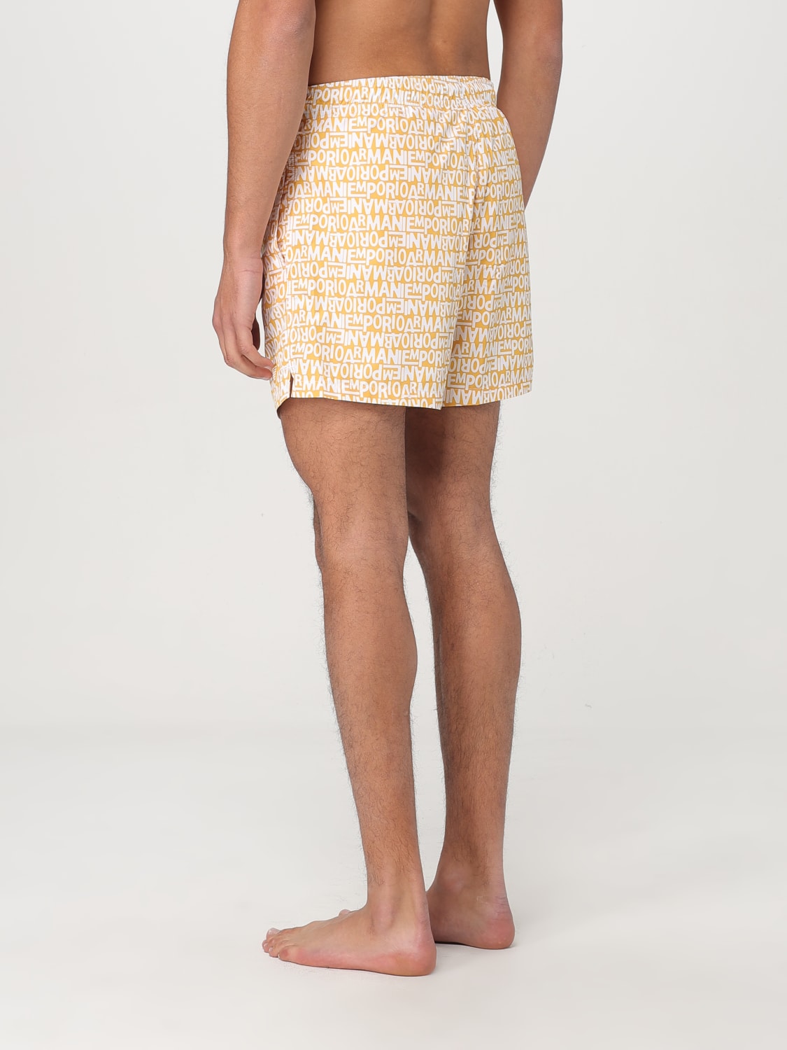EMPORIO ARMANI SWIMWEAR COSTUME: Costume da bagno con logo all-over Emporio Armani Swimwear, Giallo - Img 2