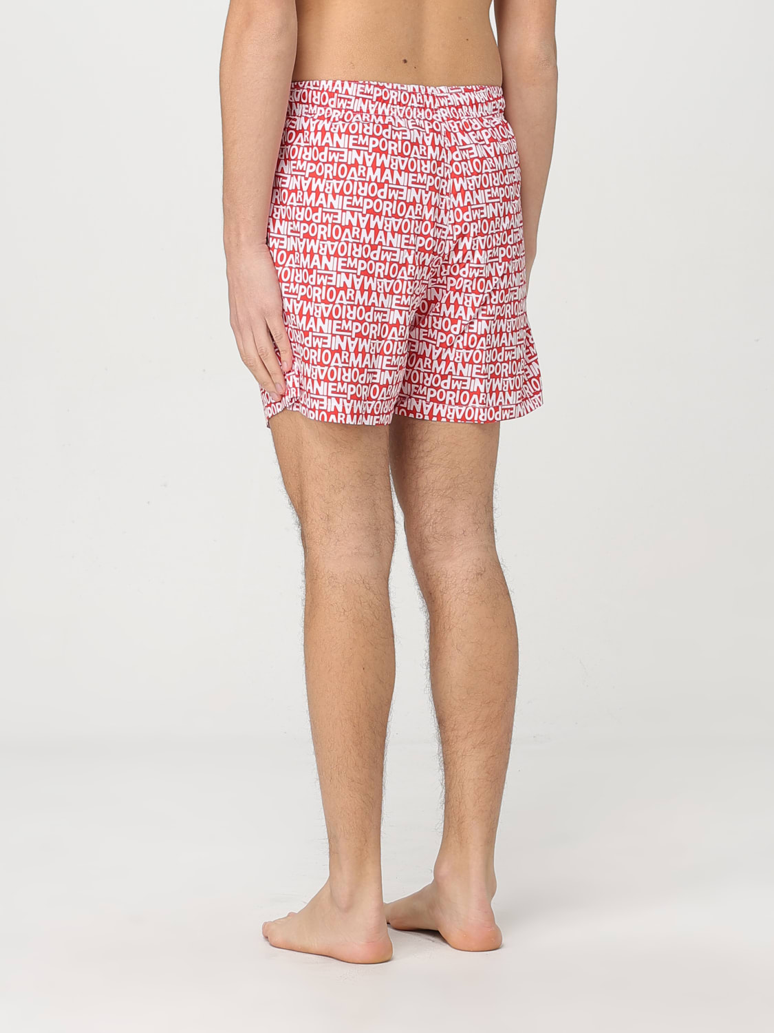 EMPORIO ARMANI SWIMWEAR COSTUME: Costume da bagno con logo all-over Emporio Armani Swimwear, Rosso - Img 2