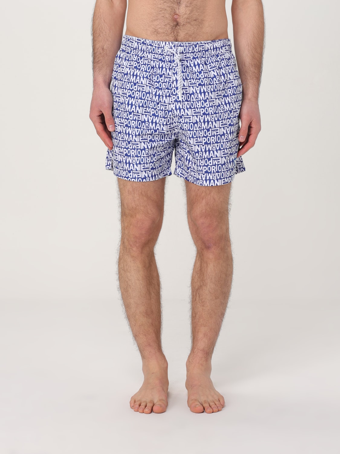 EMPORIO ARMANI SWIMWEAR COSTUME: Costume da bagno con logo all-over Emporio Armani Swimwear, Royal - Img 1