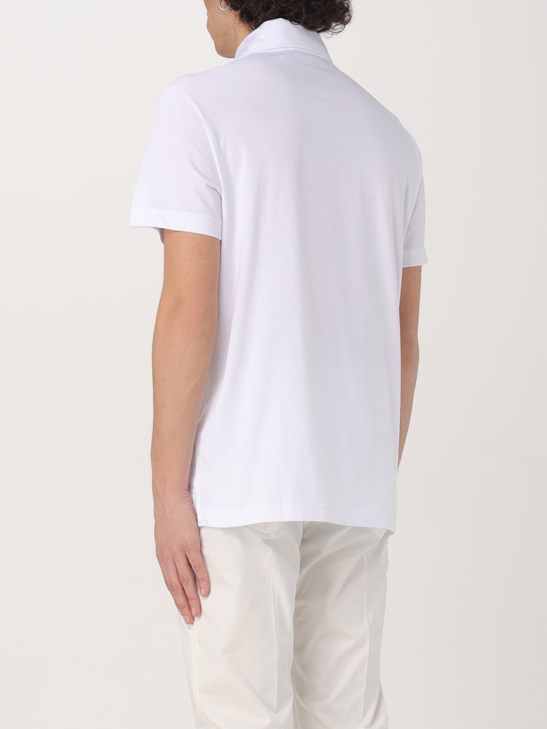 EMPORIO ARMANI SWIMWEAR POLO: Polo Emporio Armani Swimwear in cotone con logo , Bianco - Img 2