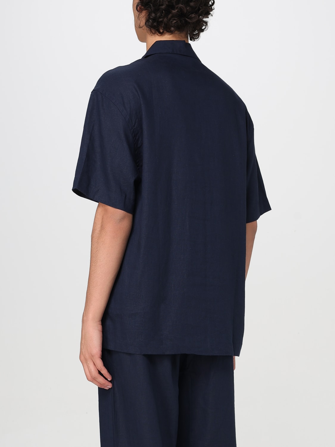 EMPORIO ARMANI SWIMWEAR CAMICIA: Camicia Emporio Armani Swimwear in misto lino , Blue - Img 2
