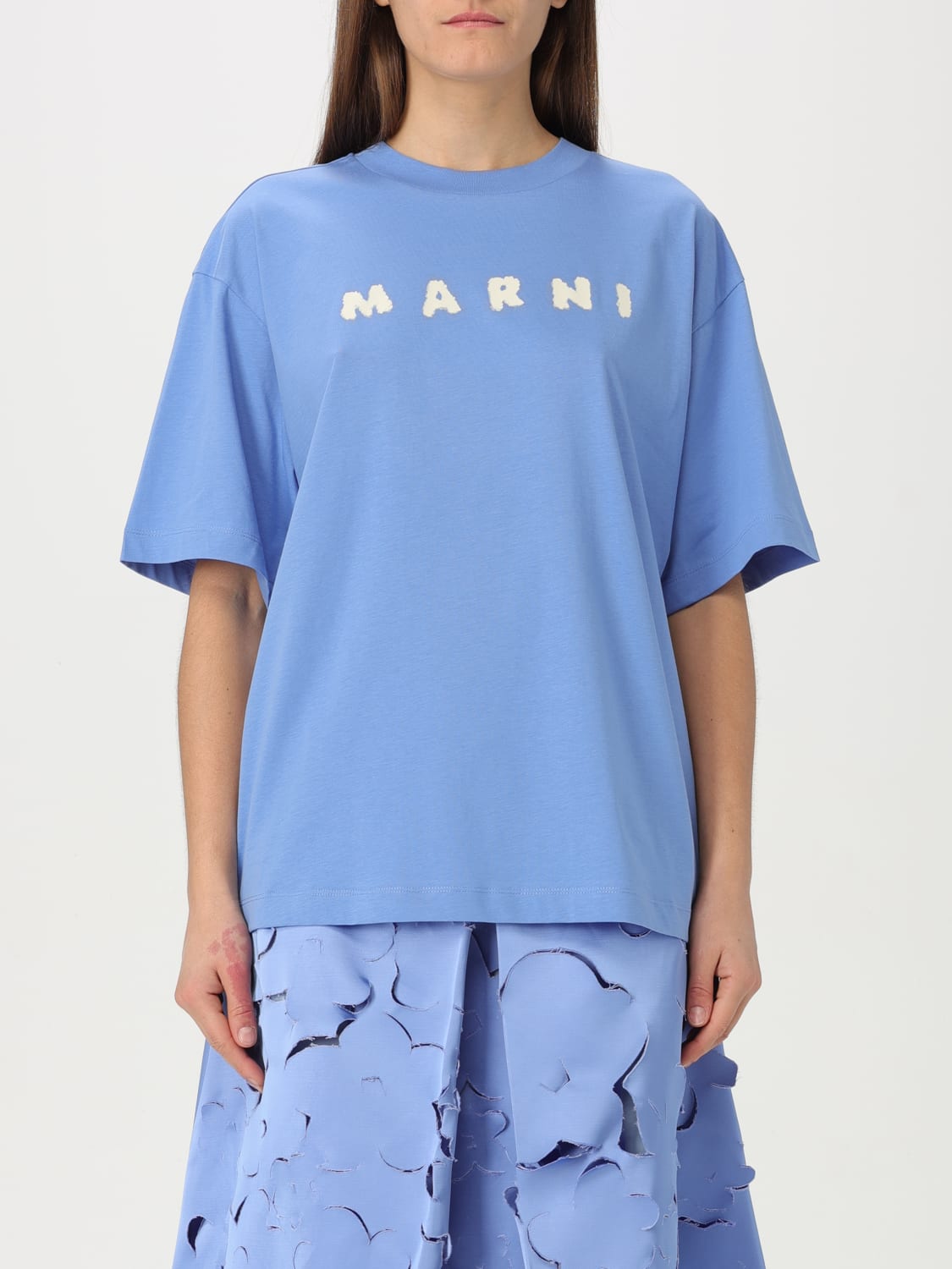 Tシャツ・カットソー MARNI Woman T-Shirt Blue THJET49P13USCX42 SLB26 MARNI: T-shirt woman - Blue | Marni t-shirt THJET49P13USCX42