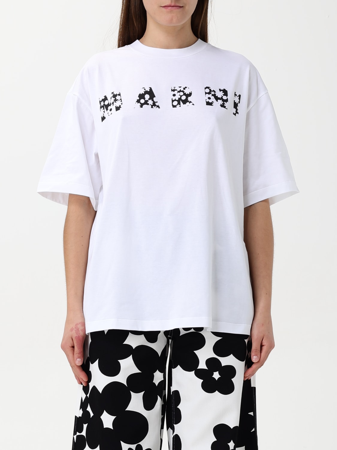 Tシャツ・カットソー MARNI Woman T-Shirt Lilac THJET49P15USCX50 FLW01 MARNI: T-shirt woman - Lilac | Marni t-shirt