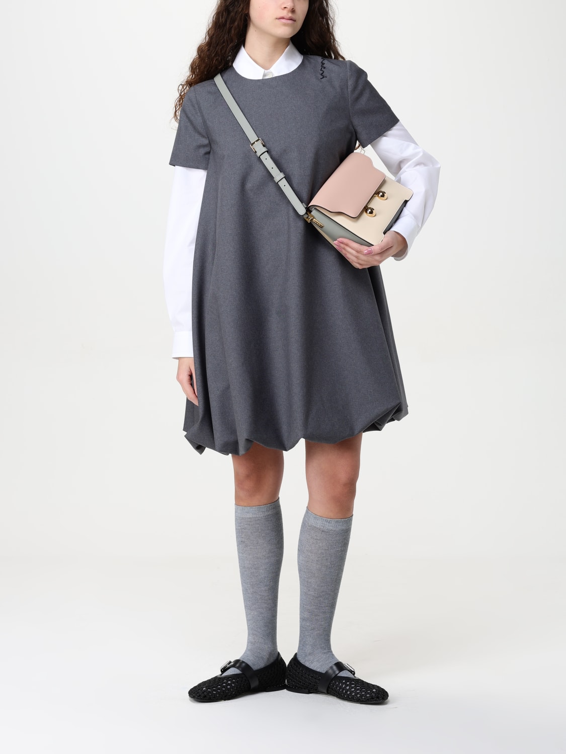 MARNI SHOULDER BAG: Marni Trunkaroo leather shoulder bag, Pink - Img 2