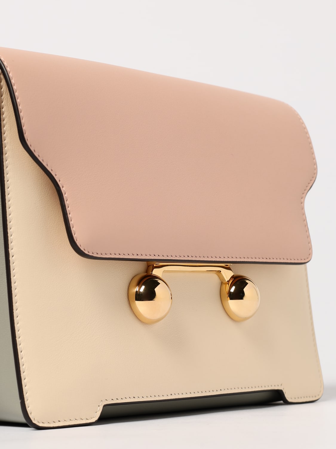 MARNI SHOULDER BAG: Marni Trunkaroo leather shoulder bag, Pink - Img 4