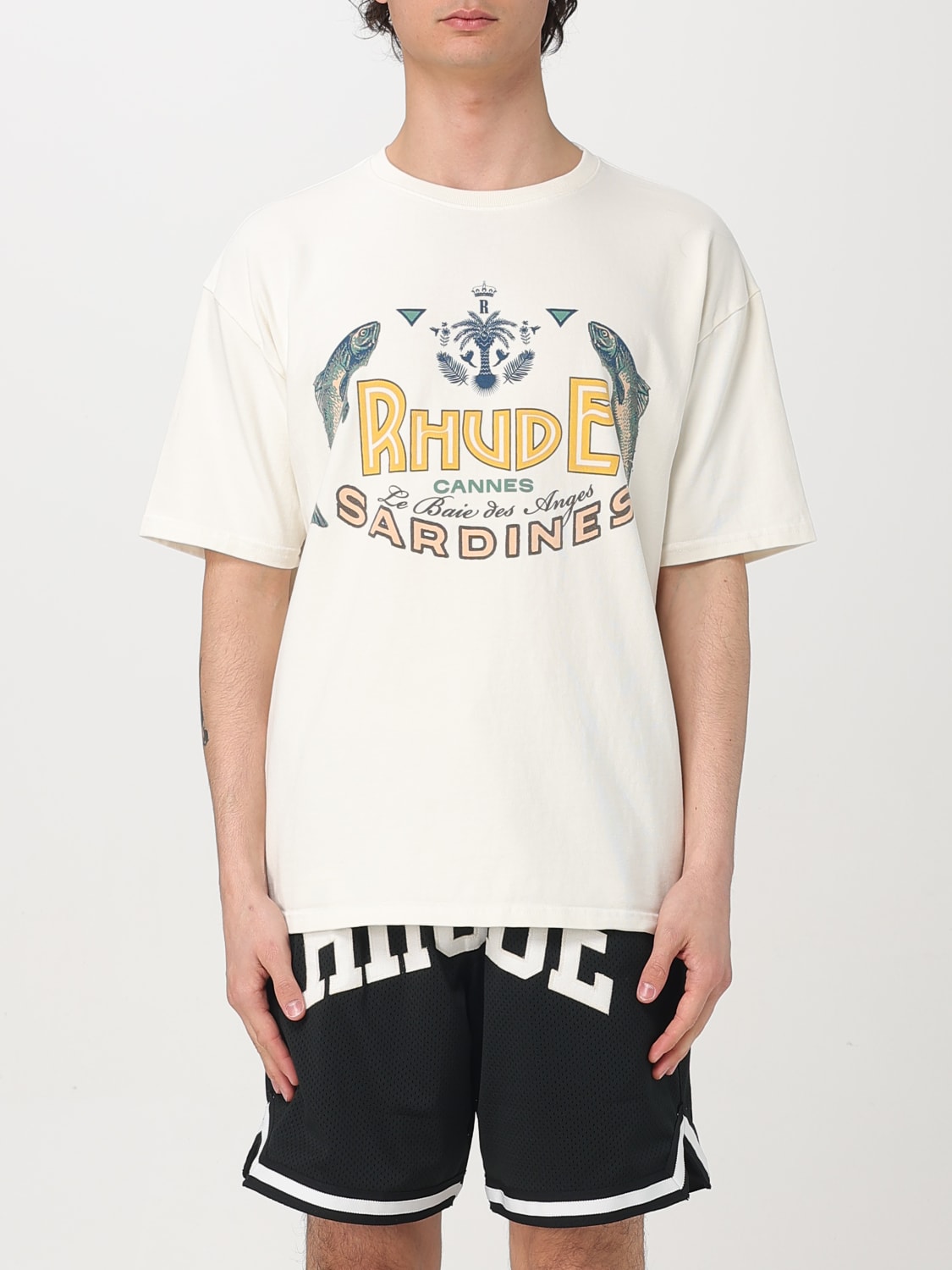Tシャツ・カットソー RHUDE Men T-shirt White RHPS25TT09012 0241 RHUDE: T-shirt men - White | Rhude t-shirt RHPS25TT09012
