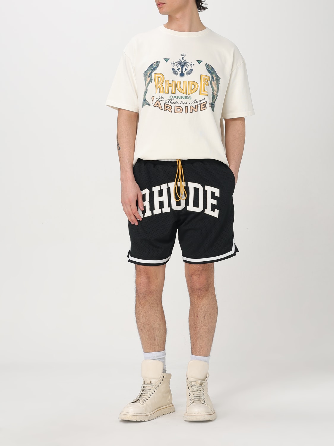 Tシャツ・カットソー RHUDE Men T-shirt White RHPS25TT09012 0241 RHUDE: T-shirt men - White | Rhude t-shirt RHPS25TT09012