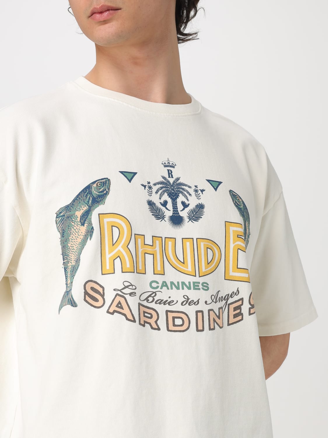 Tシャツ・カットソー RHUDE Men T-shirt White RHPS25TT09012 0241 RHUDE: T-shirt men - White | Rhude t-shirt RHPS25TT09012