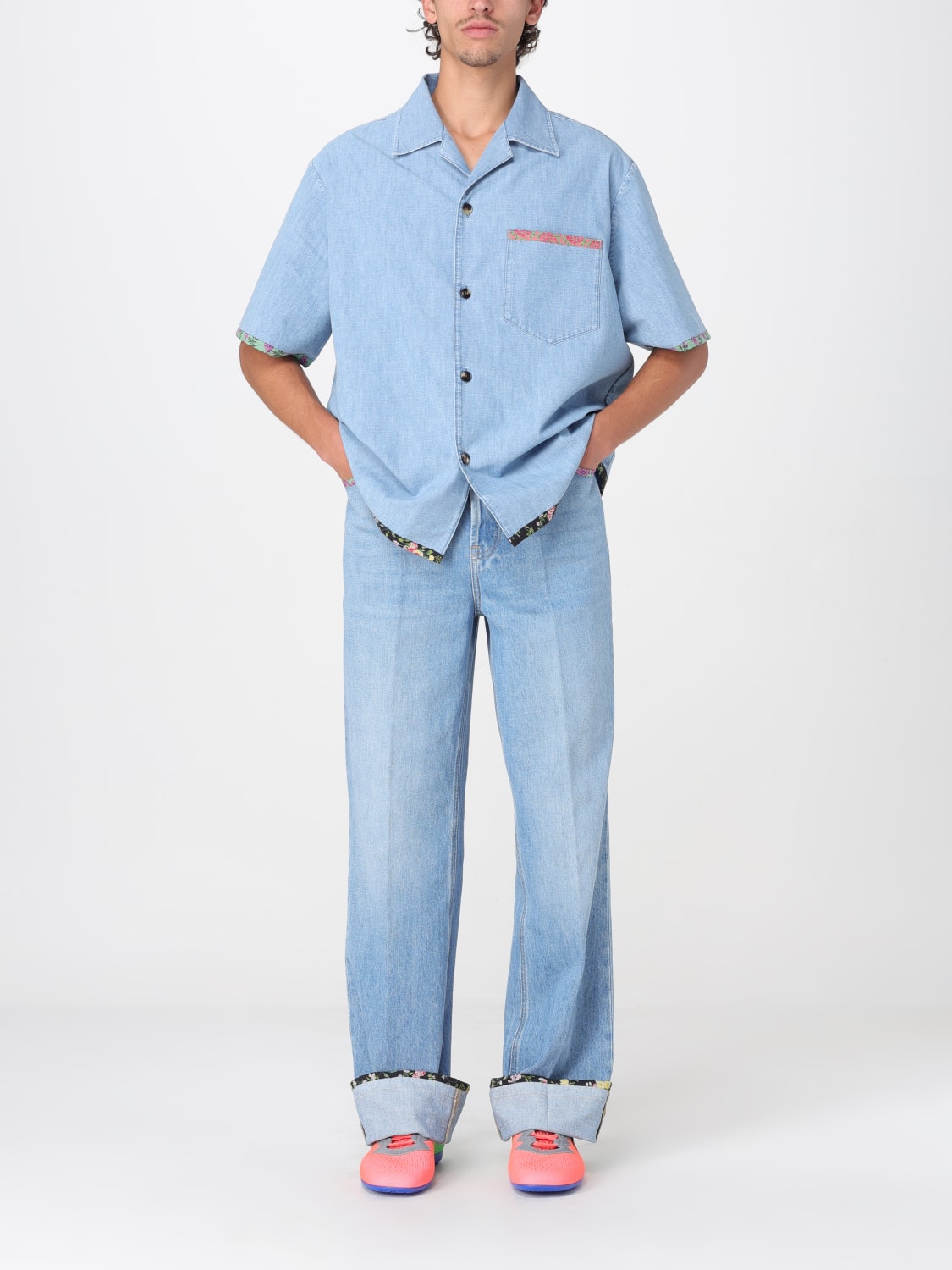 VALENTINO SHIRT: Shirt men Valentino, Denim - Img 2