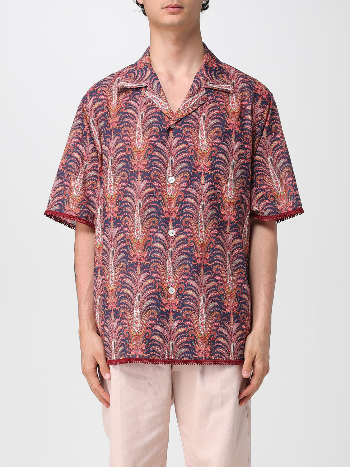 VALENTINO CAMICIA: Camicia Voyage Imaginaire Valentino, Bordeaux - Img 1