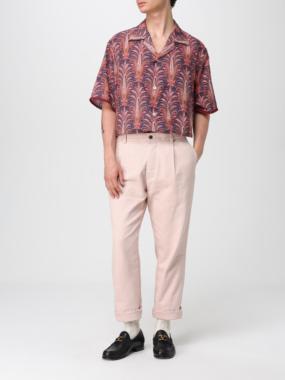 VALENTINO CAMICIA: Camicia Voyage Imaginaire Valentino, Bordeaux - Img 2