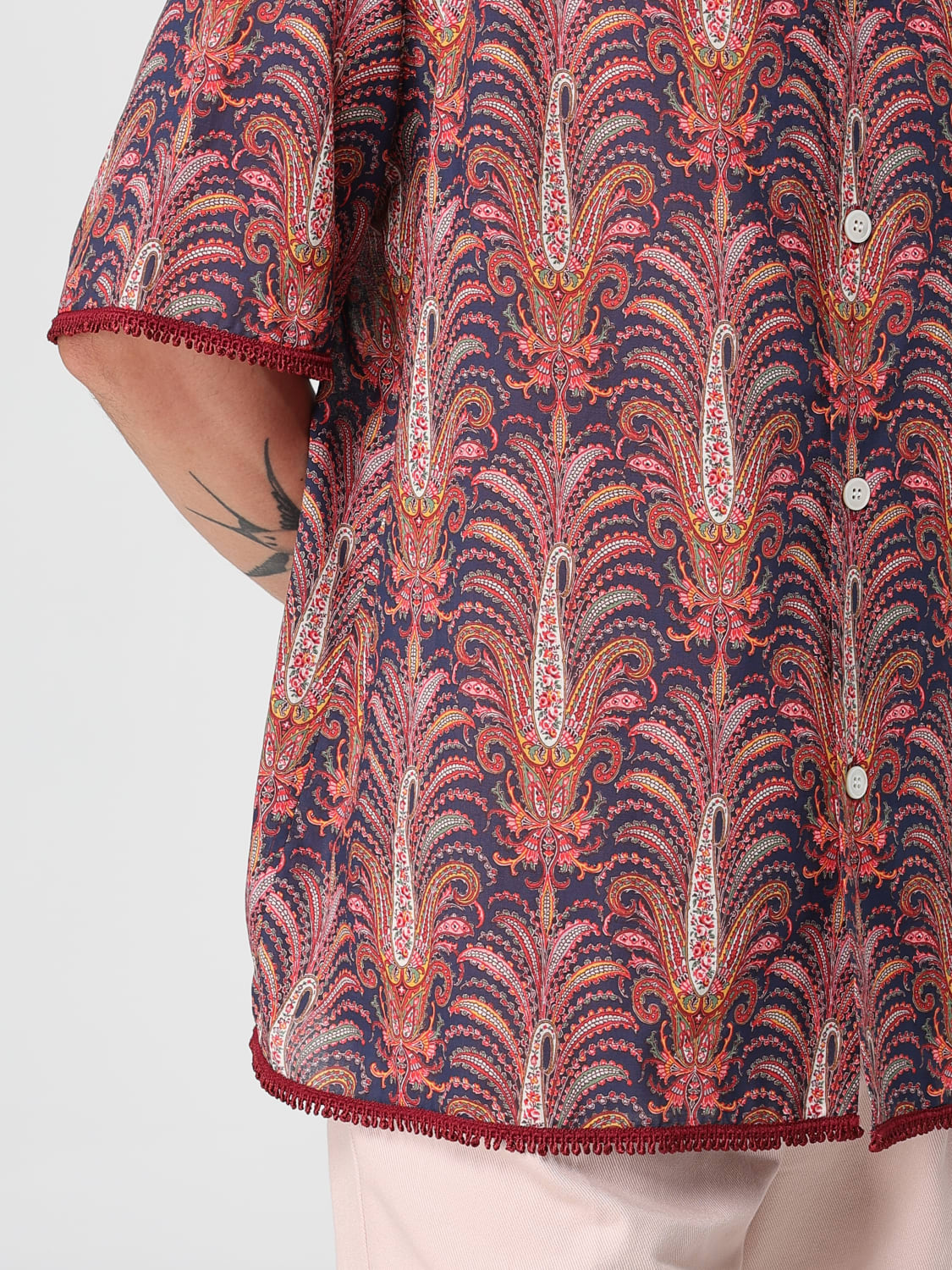 VALENTINO CAMICIA: Camicia Voyage Imaginaire Valentino, Bordeaux - Img 5