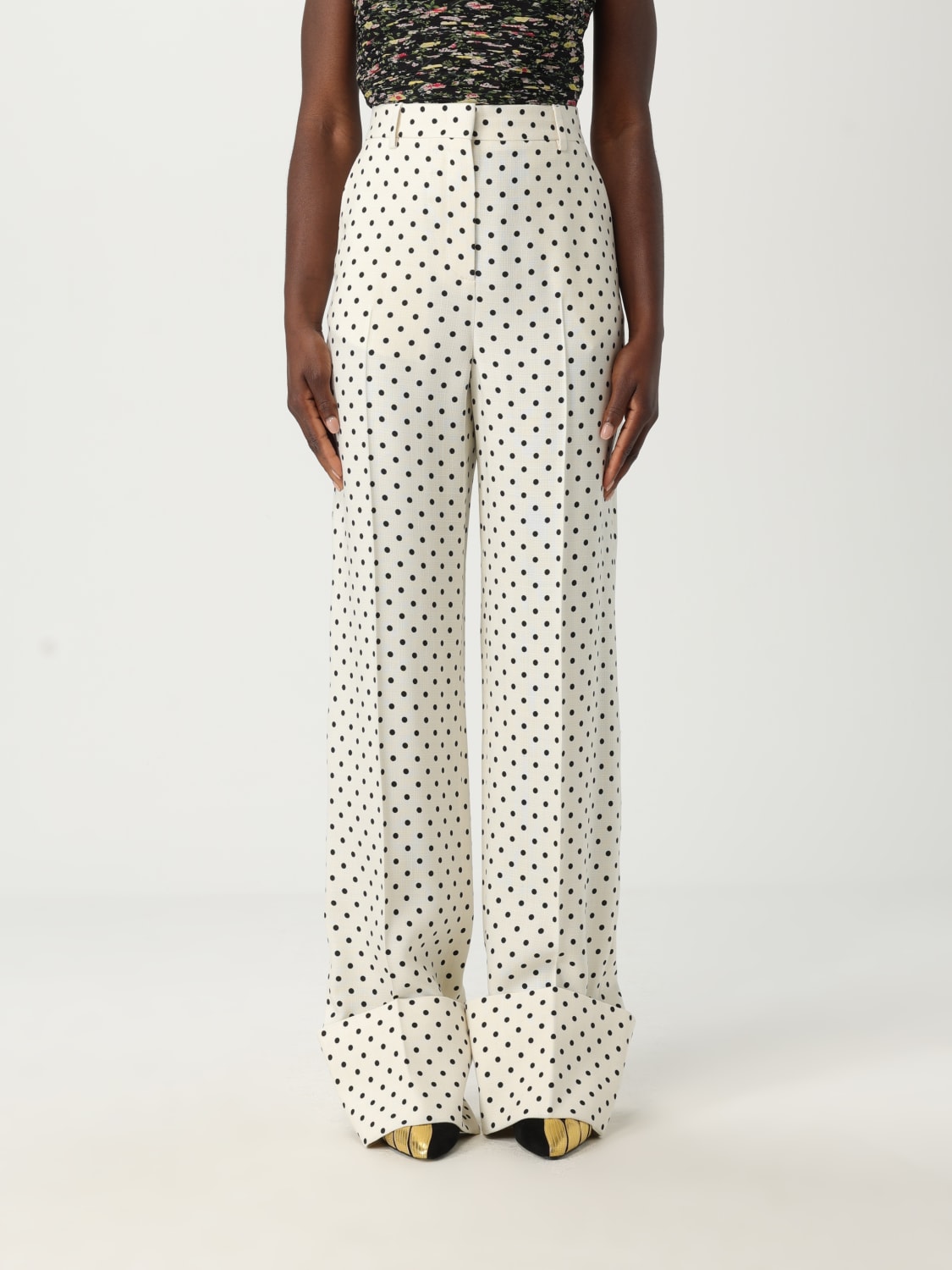 パンツ VALENTINO Woman Pants Yellow Cream 6B0RB6F098S R8E VALENTINO: Pants woman - Yellow Cream | Valentino pants
