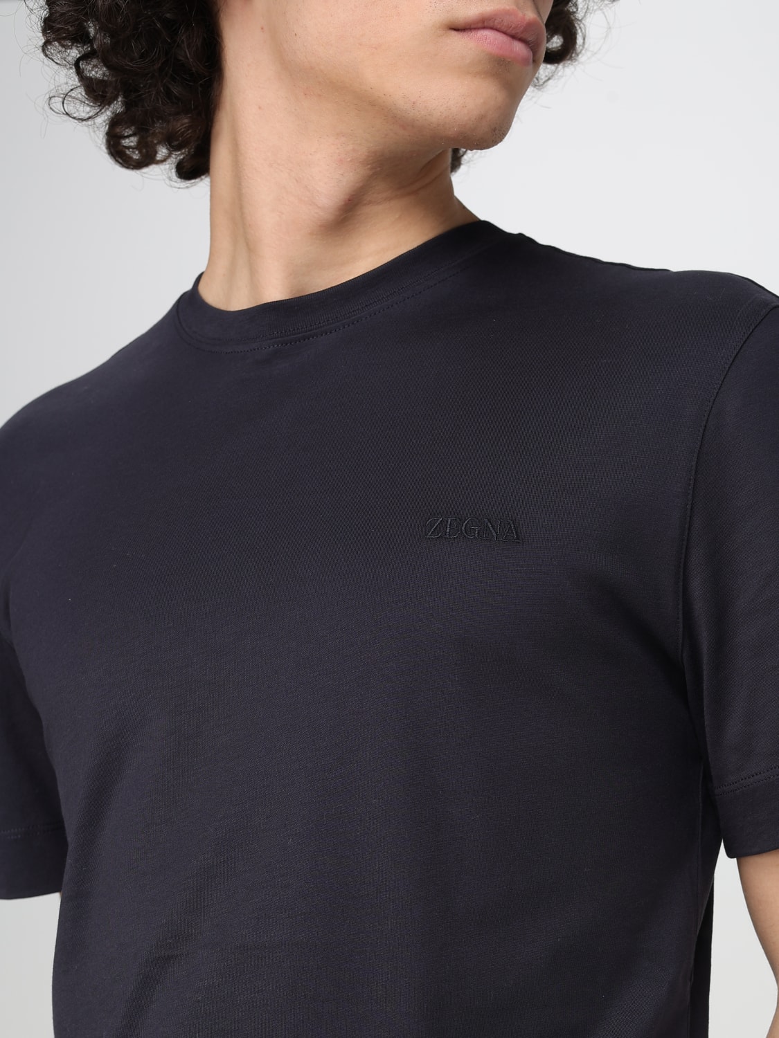 ZEGNA: T-shirt men - Navy | Zegna t-shirt F765UF360A9 online