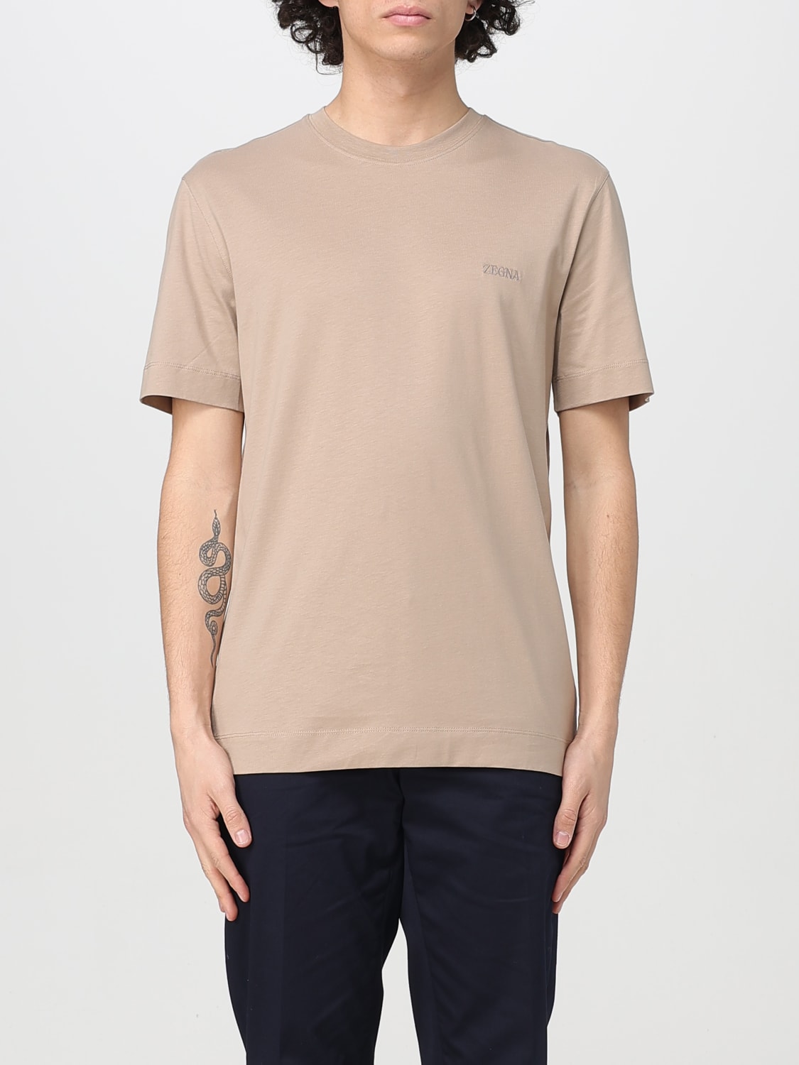 ZEGNA T-SHIRT: T-shirt men Zegna, Sand - Img 1