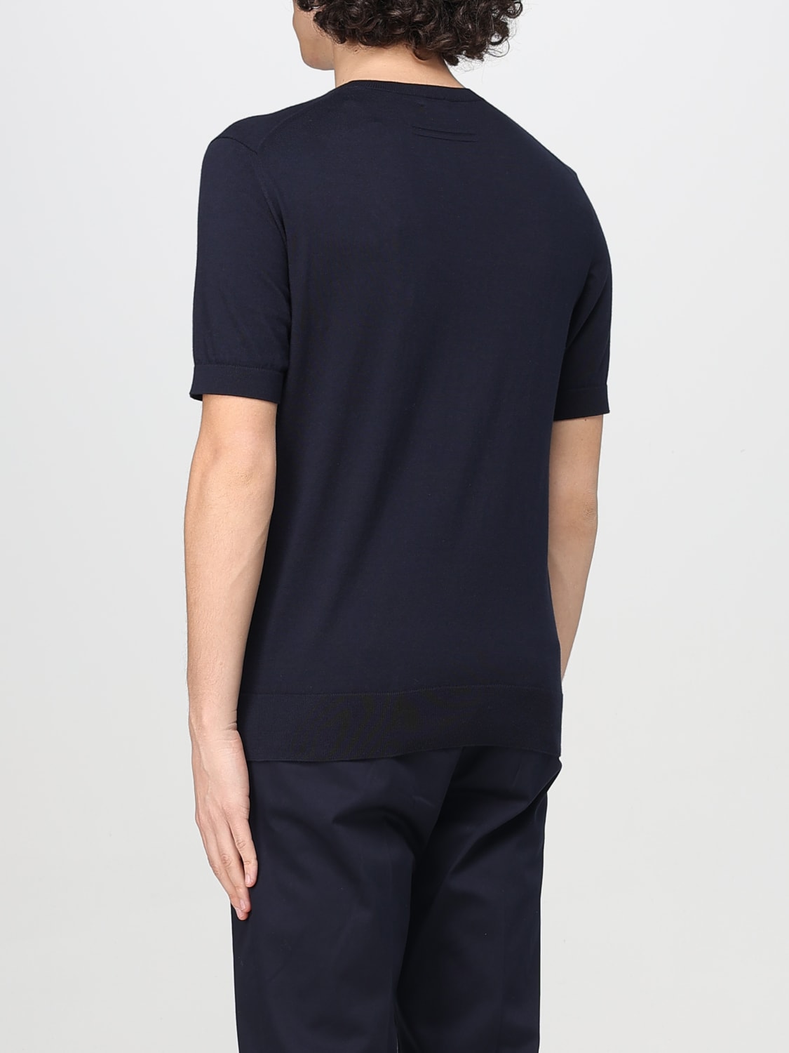ZEGNA T-SHIRT: Zegna crewneck cotton t-shirt, Navy - Img 3