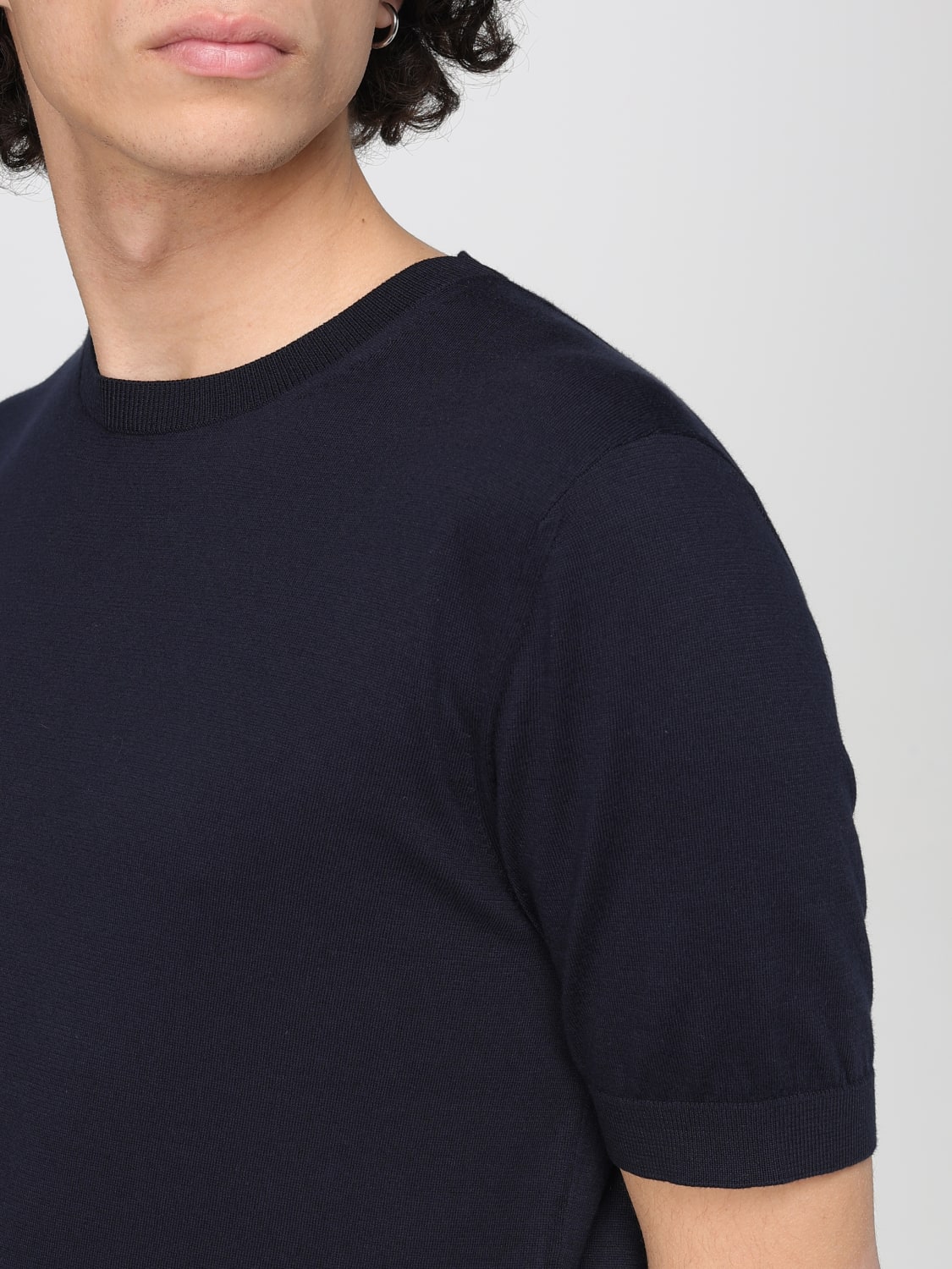ZEGNA T-SHIRT: Zegna crewneck cotton t-shirt, Navy - Img 5