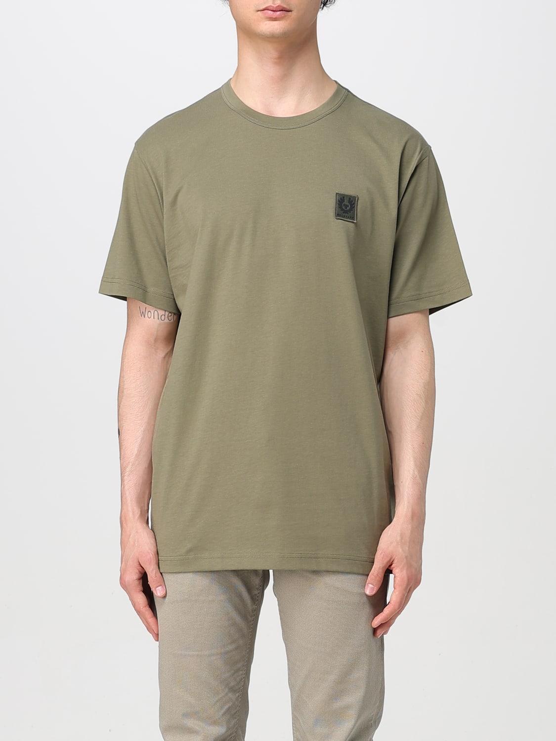 Tシャツ・カットソー BELSTAFF Men T-shirt Olive 100055 SPSGN BELSTAFF: T-shirt men - Olive | Belstaff t-shirt 100055