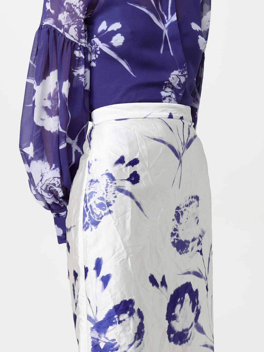 スカート ERDEM Woman Skirt Cream SS25S901RWCFTS CARNATION CYANOTYPE ERDEM: Skirt woman - Cream | Erdem skirt SS25S901RWCFTS