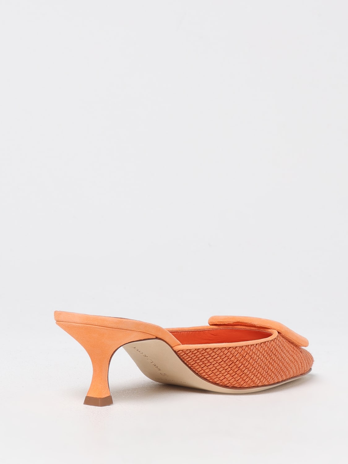 MANOLO BLAHNIK SCARPE: Mules Manolo Blahnik in rafia intrecciata e camoscio , Fantasia - Img 3