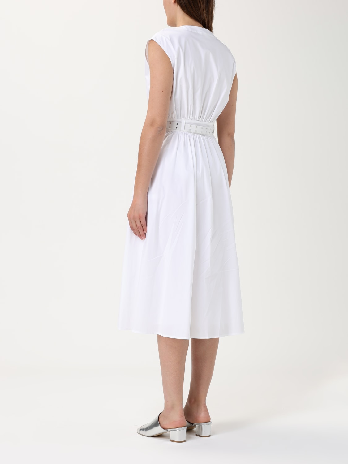 ワンピース Michael michael kors White Sleeveless Long Dress with V Neck ワンピース Michael michael kors White Sleeveless Long Dress