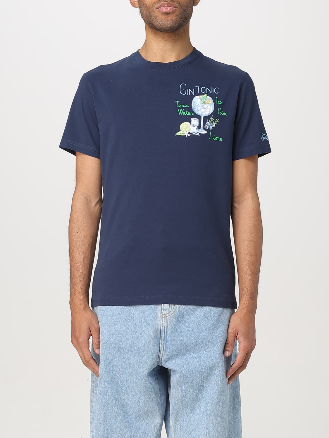 Tシャツ・カットソー MC2 Saint Barth TSHIRT MAN (44591) MC2 Saint Barth Man Cotton T-shirt With It's Gin O'clock