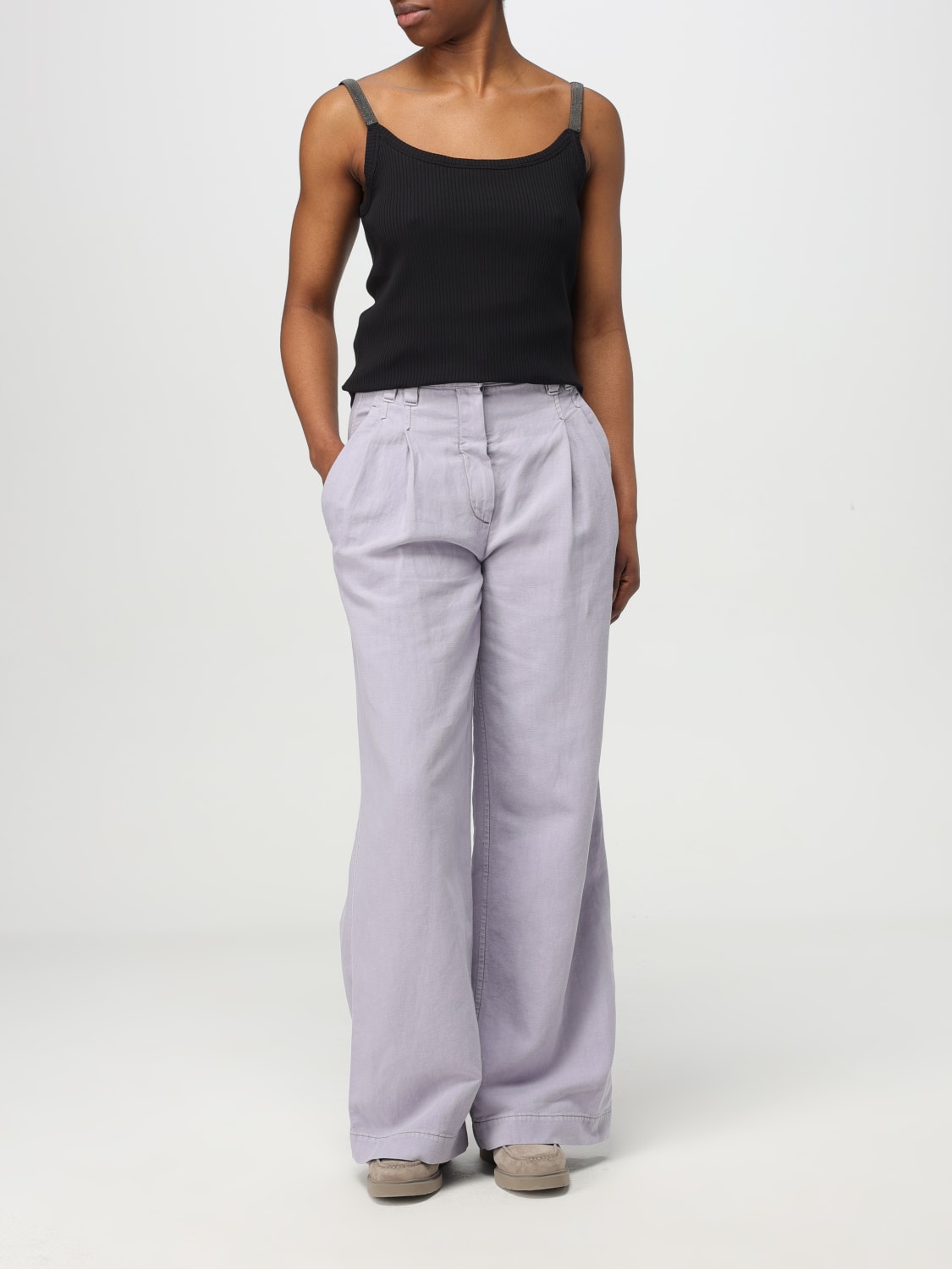 パンツ BRUNELLO CUCINELLI Woman Pants Lilac ML996P5896 C9101 BRUNELLO CUCINELLI: Pants woman - Lilac | Brunello Cucinelli