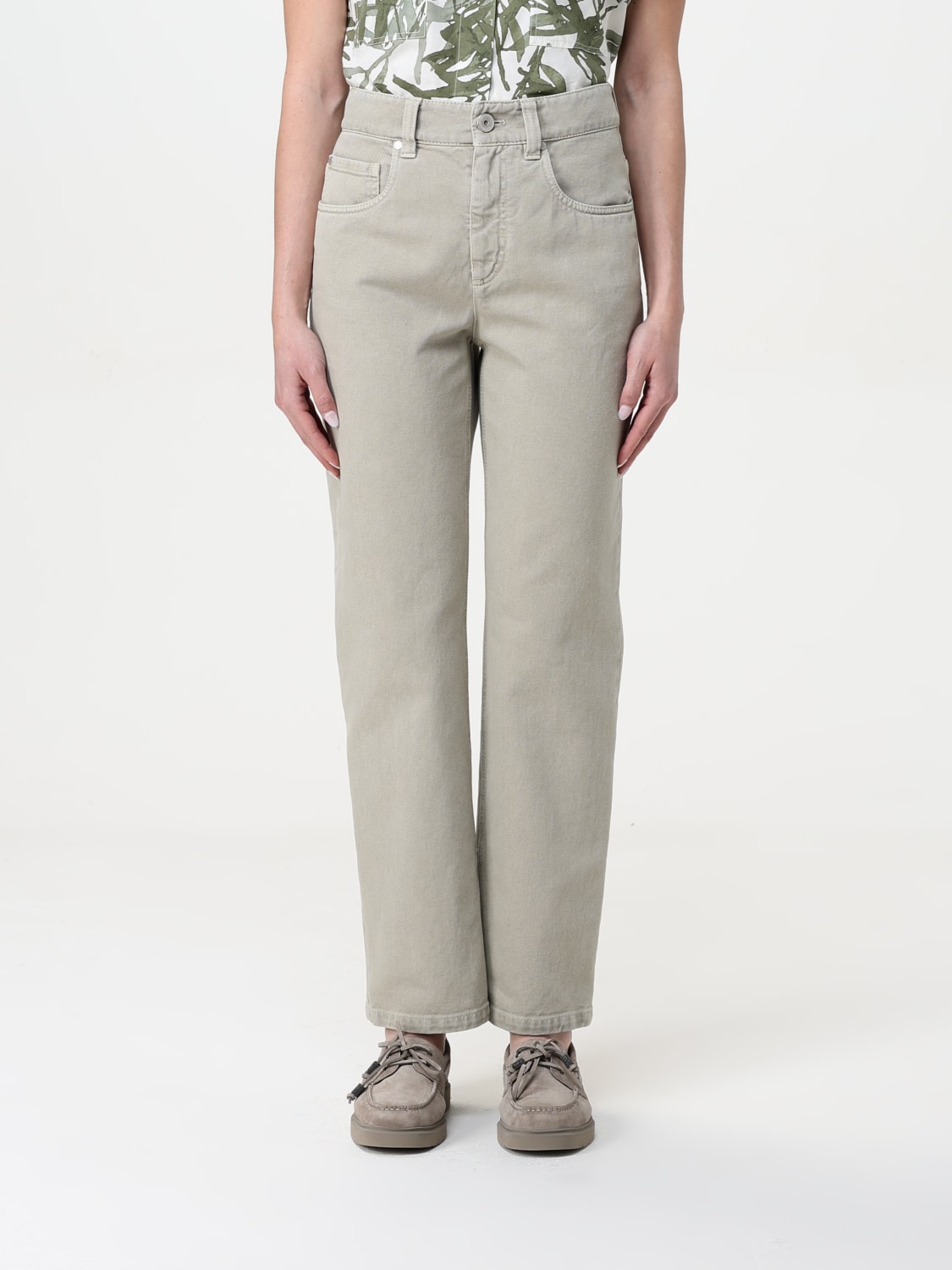 デニム・ジーパン BRUNELLO CUCINELLI Women Denim Pants M0H81P5758 C7192 BEIGE BRUNELLO CUCINELLI: Pants woman - Beige | Brunello Cucinelli